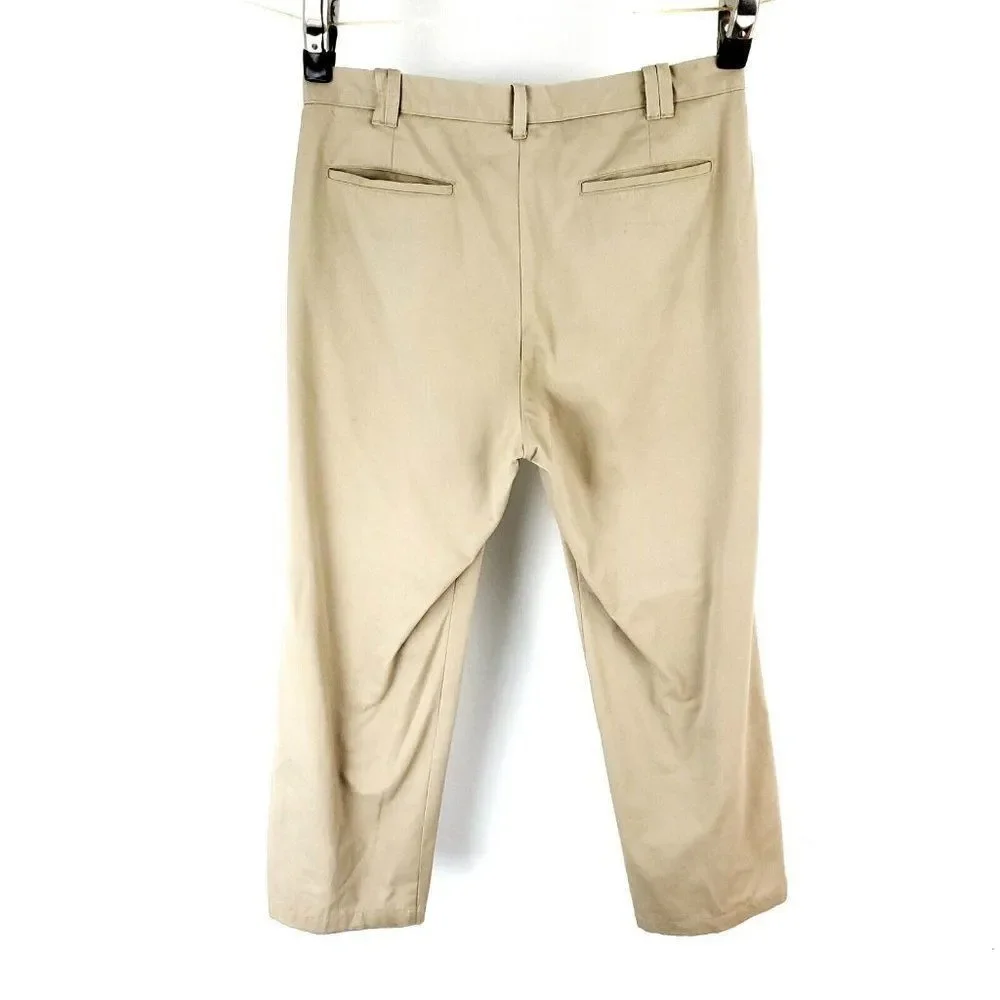 Hart Schaffner Marx Cotton Chino Pants 36/30‎ Tan Flat Front Mid Rise